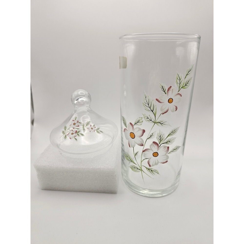 Crystal Clear Industries Handcrafted Crystal Floral Jar with Lid Made in Turkey